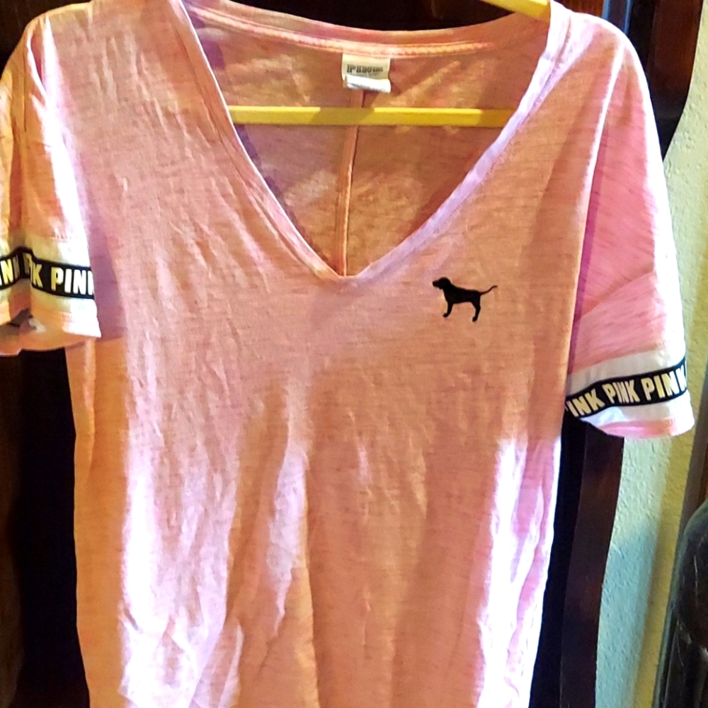 Pink Victoria's secret baseball shirt